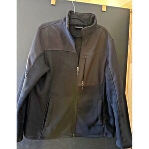 SWISS TECH Men's Black Fleece Lined Full‎ Zip Jacket Large 42-44  Chest Pocket